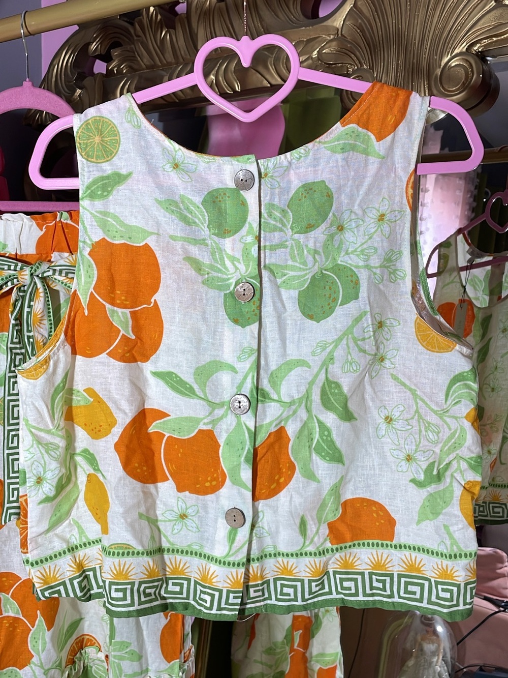 Rachel Zoe White Tank & Skirt Set with Orange Citrus Print - Picture 3 of 8